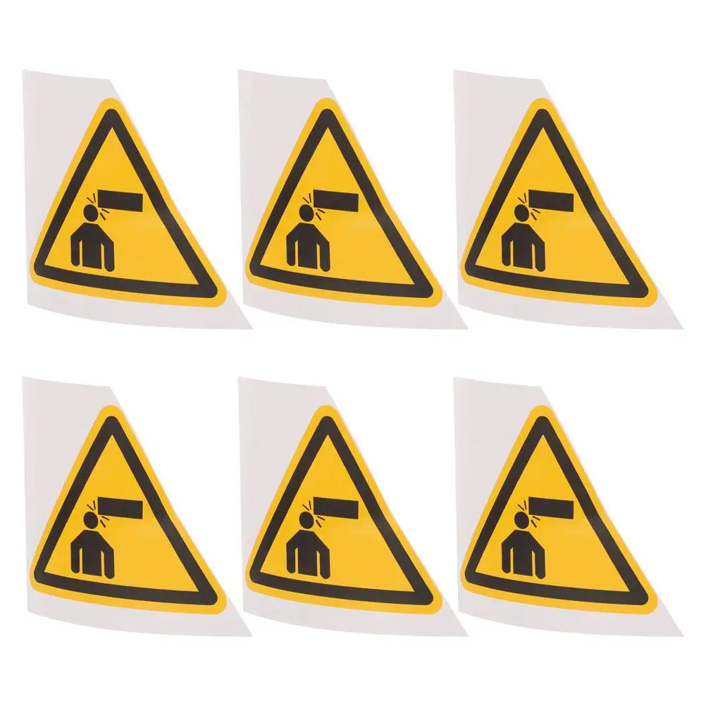 4 Pcs Warning Signs Stickers Stair Door Entry Safety Logo Pvc to Prevent Head Collision