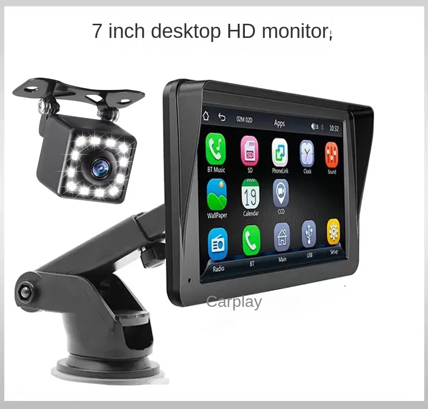 

7inch HD Touchscreen CarPlay Android Auto System WiFi Bluetooth MP5 Player Car Monitor FM Radio with Reversing Camer