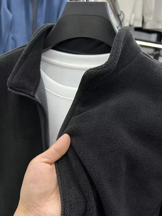 

Double-Sided Fce Men's Jaet Loose Casual Sle Autumn Winter Faion Urban Look Polyester Fiber Warm Thiened Coat