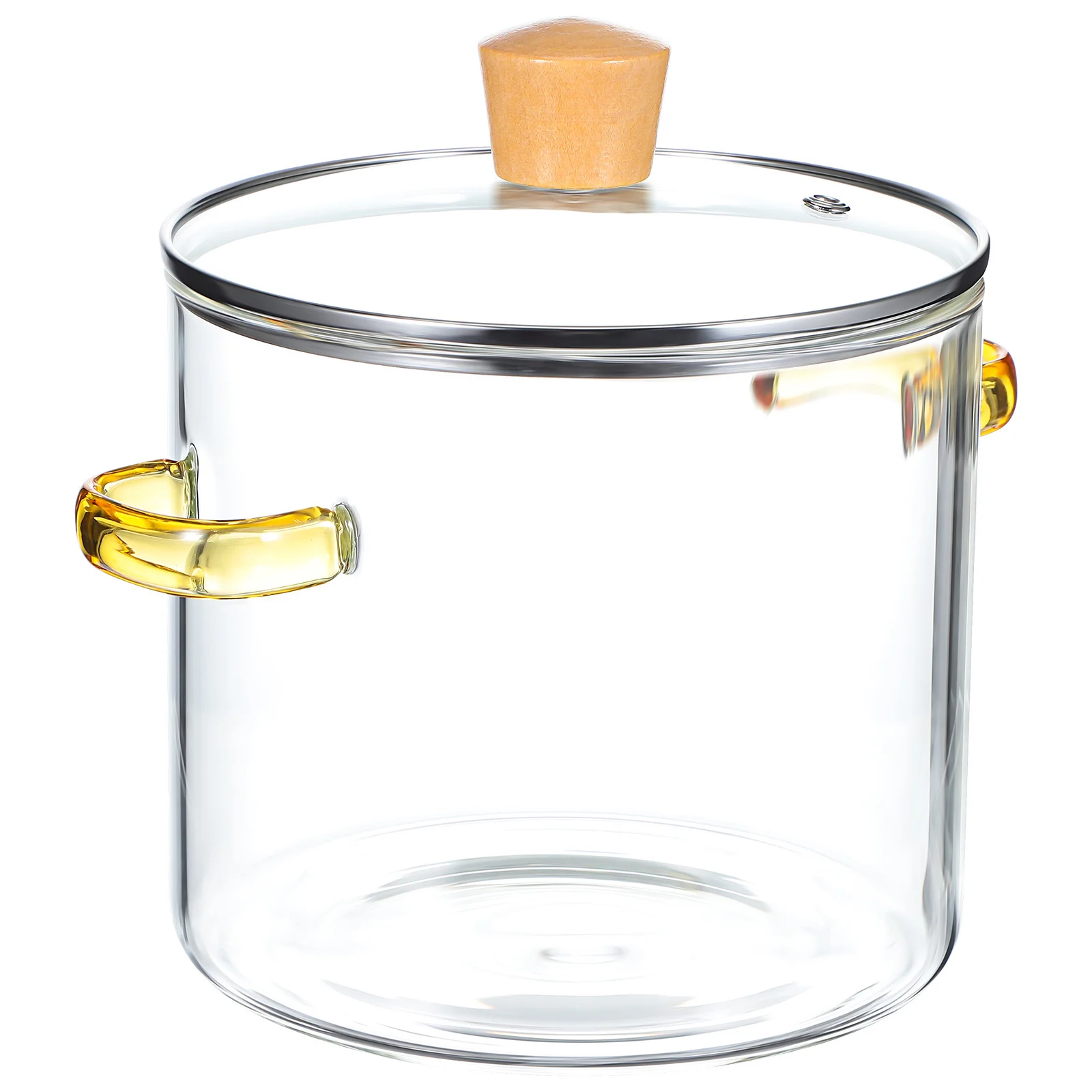 

Glass Cooking Pot Dual Handle Lid 2300ml Clear Stovetop Saucepan Soup Pot Kitchen Glass Cookware Clear Pots for Cooking