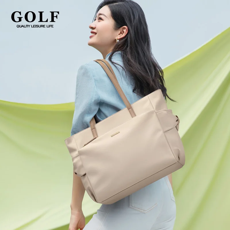 GOLF Work Tote Bags for Women Nylon Female Tote Bag Woman Shoulder Bags with Compartment Notebook Lightweight Handbag Trend 2024