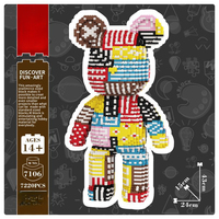 43Cm Micro Particles Building Block Bear Assembled Educational Toys Brain Birthday Gift Drawer Storage Living Room Ornament