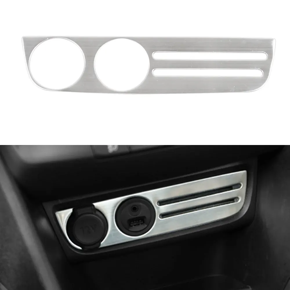 Stainless Steel Cigarette Lighter Panel Cover Decorative Stickers Trim Sticker for Peugeot 2008 208 2014 - 2018 LHD Accessories