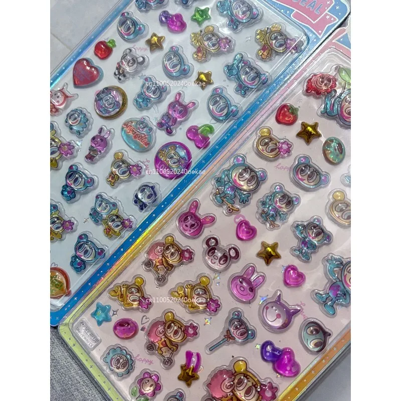 

2026 HOT Angel blue jelly stickers Japanese blue phone case Boys and girls DIY decorative stickers toys 3D relief stickers