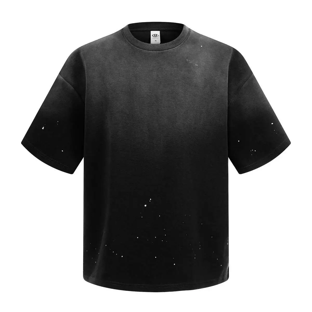 Splash Ink Men's Gradient Cotton Tee Vintage Wash Distressed Oversized Casual Streetwear Breathable Summer T Shirt B7JR