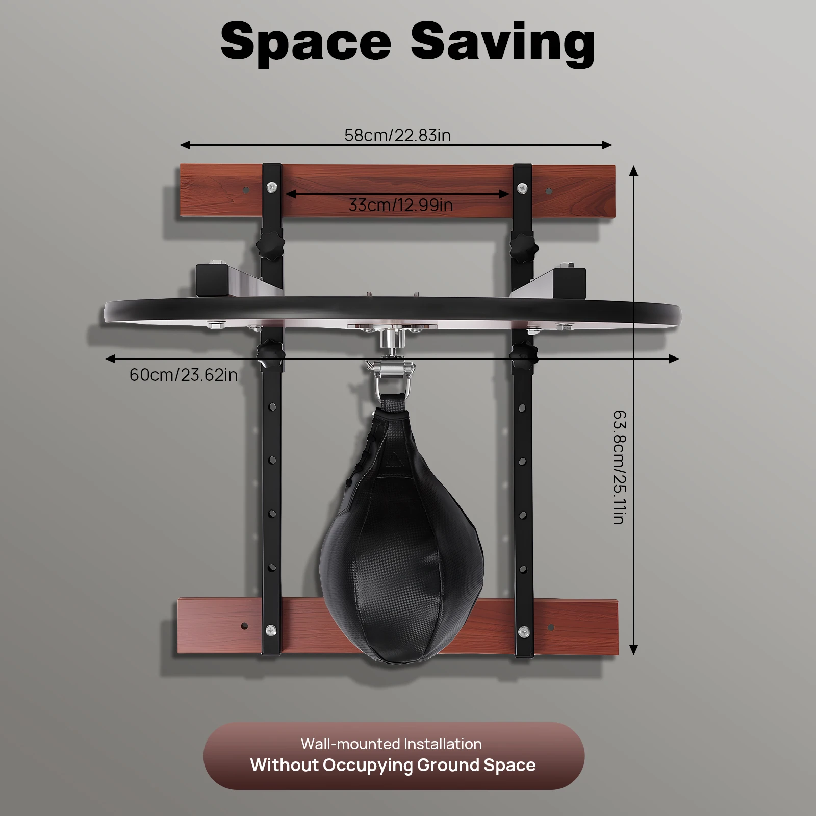 Black Wall Mounted Speed Bag Platform Kit, Heavy Duty Boxing Training Equipment Versatile Training for Gyms, 100kg/220.46lbs Load-bearing view 4