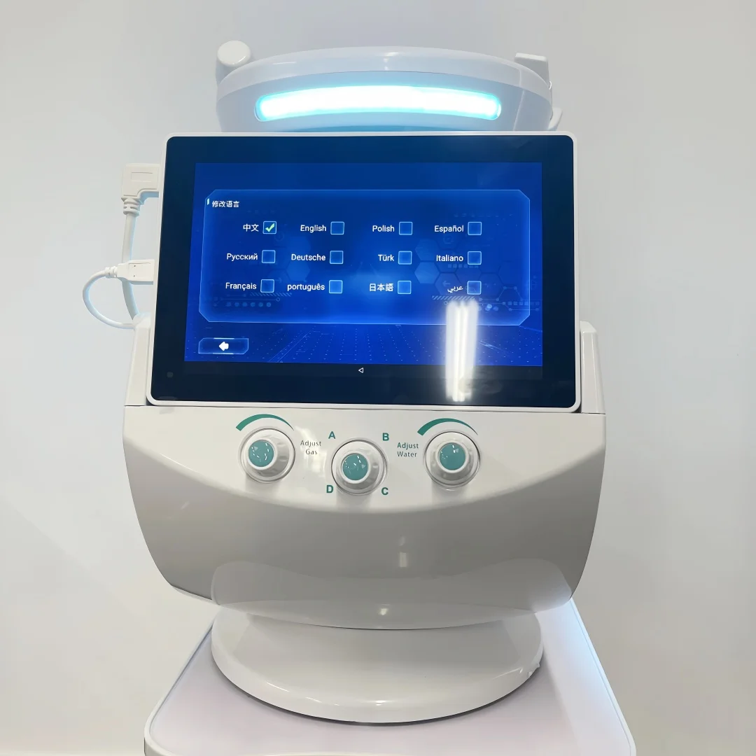 New 7 In 1 Smart Facial Cleansing Skin Analyze Deep Pore Vacuum Hydra Lift Anti-aging Beauty Machine Ice Blue