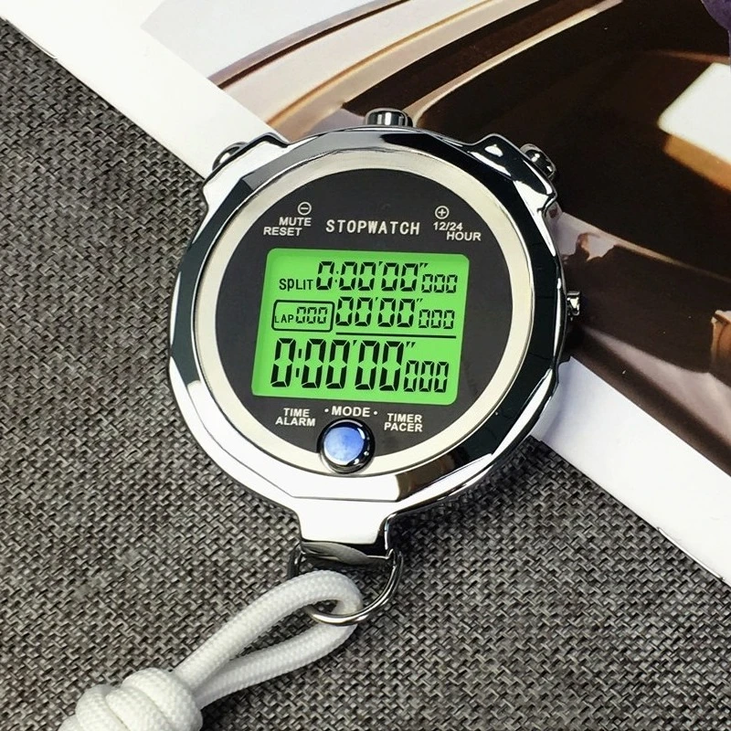 Sports Multi‑Function Luminous Stopwatch Metal Shell Lap Memory Chronograph For Student Referee Running Timing Hardware Parts