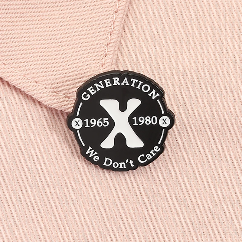 Generation We Don't Care Enamel Pin Funny Humor Quote Metal Brooch Lapel Backpack Badge Jewelry Accessories Gift for Friends ﻿
