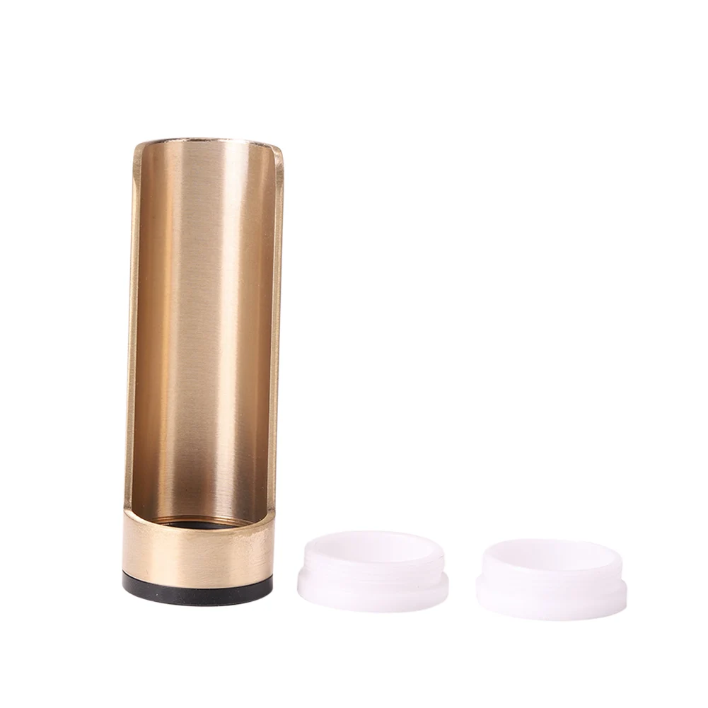 Semi-open Guitar Slide Bar with 2 End Ring Metal Finger Sleeve Adjustable Width Guitar Slide for Electric & Acoustic Guitar