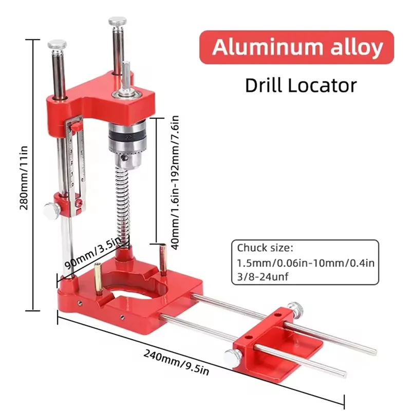 ABKP-Localizzatore per trapano per la lavorazione del legno Maschera di perforazione Supporto per localizzatore di punzoni Guida per trapano Dispositivo Posizionatore di scala Maschera per tasselli