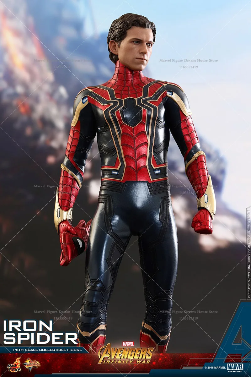 HOTTOYS MMS482 escala 1/6 Marvel Spider-Man Peter Parker Golden Spider garra de acero 12 pulgadas conjunto completo hombre figura de acción soldado