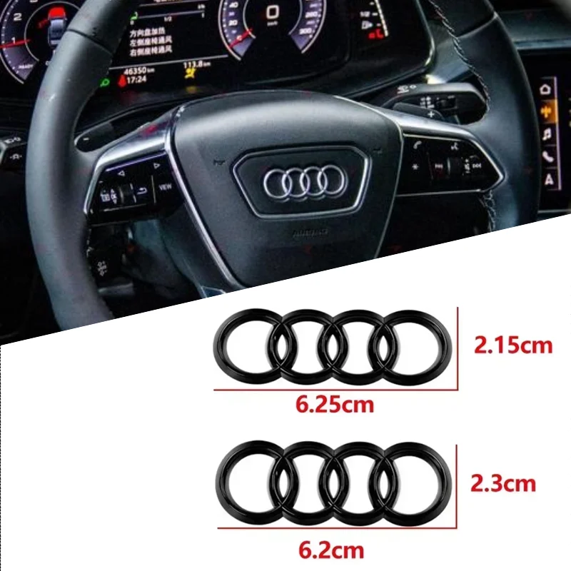 For Audi A3 A6L A4L A8L A1 A5 A7 Q3 Q5 Q7 Car Steering Wheel Emblem ABS Covering Sticker Interior Refitted Decoration