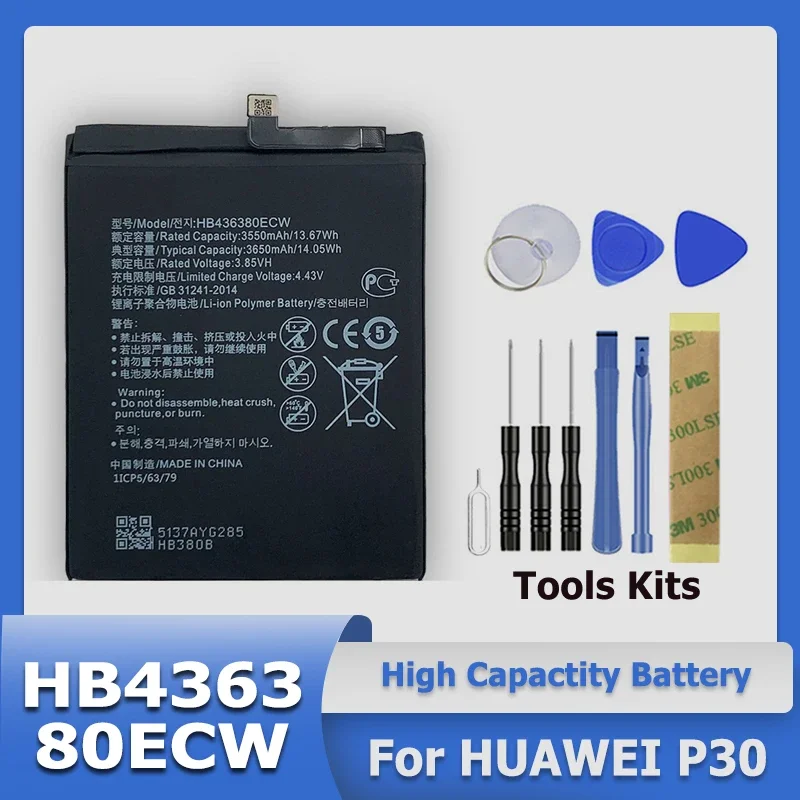 

Новый аккумулятор XDOU HB436380ECW для HUAWEI P30 ELE-L09 dou ELE-TL00 ELE-L29 + вспомогательный инструмент