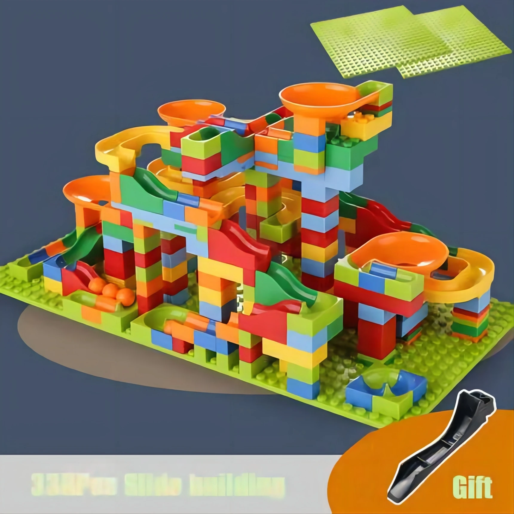 

336PCS Pinball Block Track, Assembly Particle Block DIY Education Toy, Gift Box, Puzzle, Splicing, Children, Girls, Boys,Adults