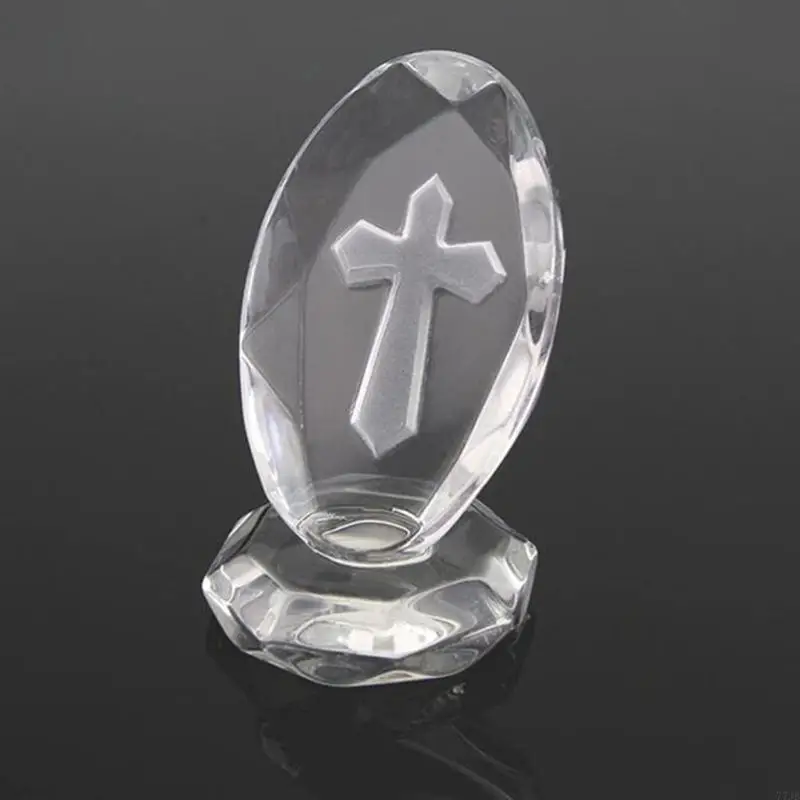 77JB Crystal Chữ thập đứng truyền thống trên cơ sở Tabletop Tabletop Figurine