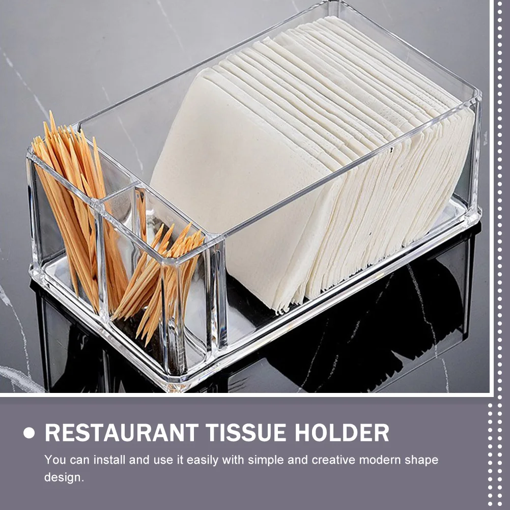 

2Pcs Acrylic Tissue Holders Transparent Napkin Cases Wear-Resistant Desktop Organizer Suitable for Home Restaurant Hotel