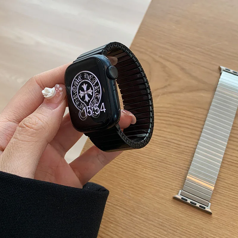 Ремешок из нержавеющей стали для Apple Watch, роскошный браслет для iWatch Series 6 5 4 3 Se 2 1, 45 мм 41 мм 44 мм 40 мм 42 мм 38 мм