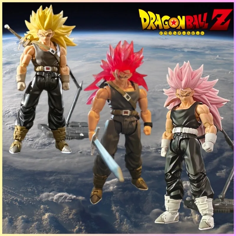 En Stock figura articulada Dragon Ball Z Trunks Saiyan Multiforms Torankusu figura de Anime modelo de acción juguetes coleccionables regalo