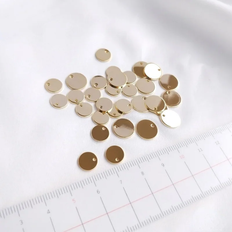 WZNB 10Pcs Real Gold Plated Stamping Blank Disc Charms Pendant for Diy Engraving Jewelry Making Handmade Necklace Diy Accessory