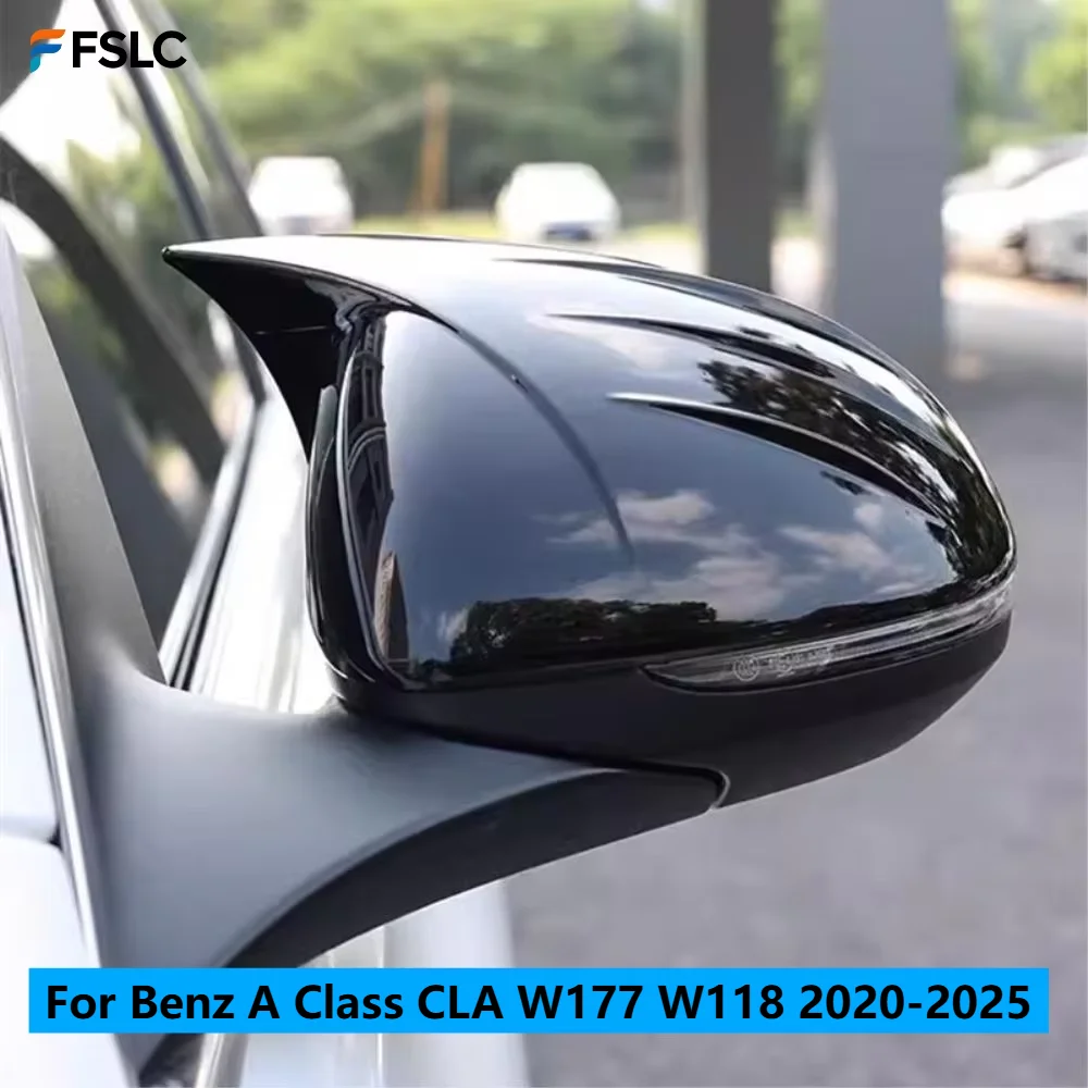 ⭐Genuine⭐ For Mercedes-Benz A-Class CLA W177 W118 2020-2025 Carbon Fiber Car Mirror Cover LHD Side View Door Trim Housing