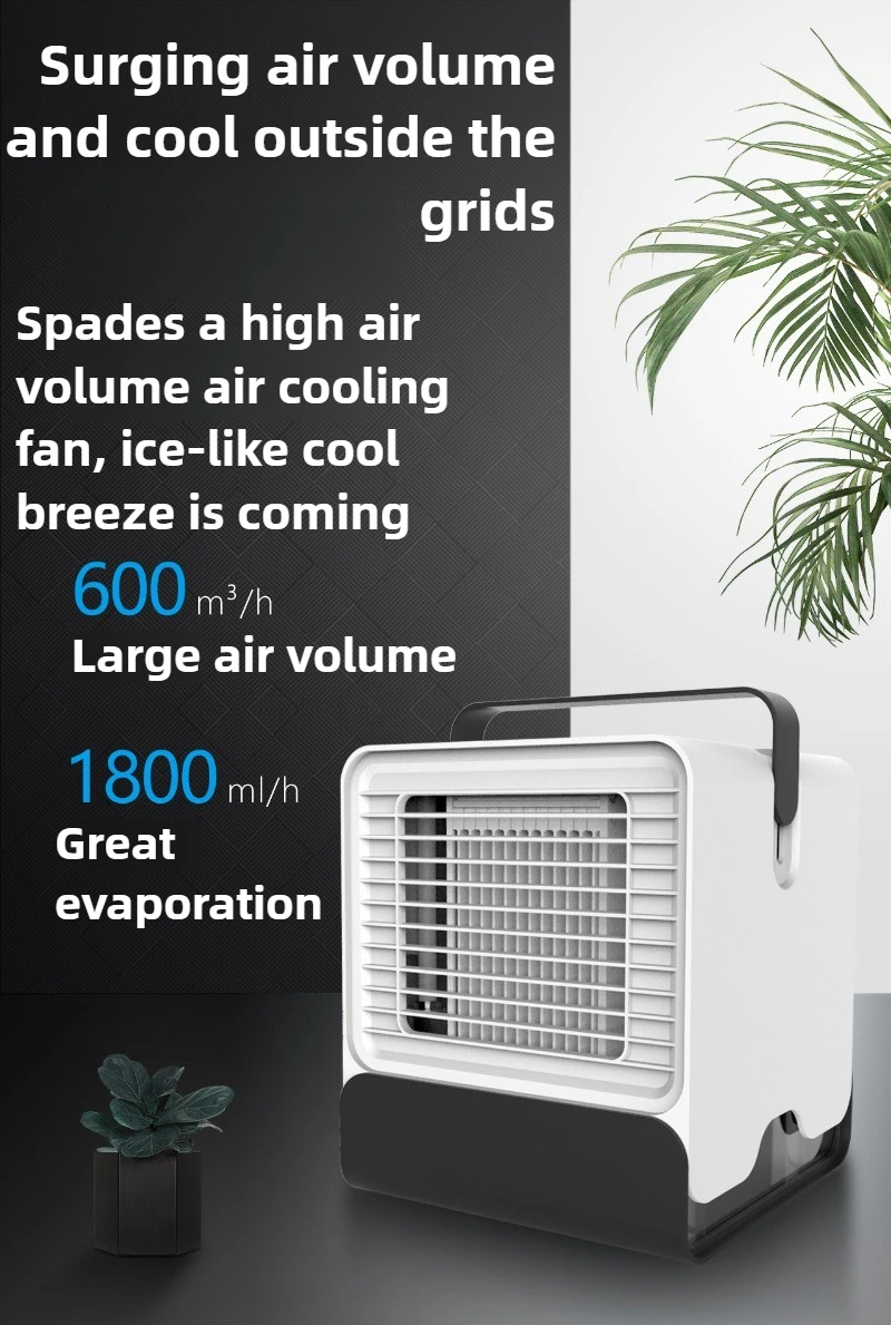 Ventilador de ar condicionado doméstico com umidificação mesa luz noturna ar condicionado íon negativo ventilador de refrigeração