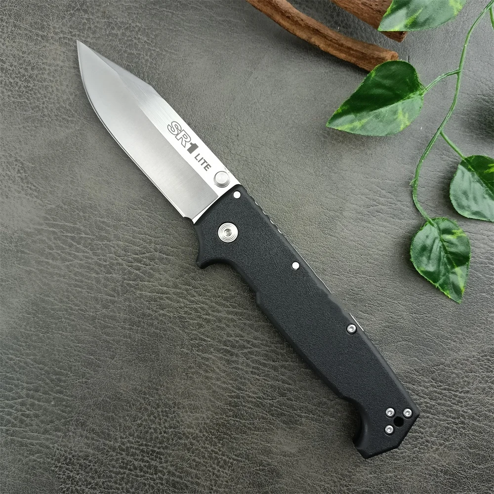 Cold 62K1 SR1 Lite Folding Knife 8Cr14Mov Clip Point Blade, Nylon Fiber Handles, Fruit Pocket Knife Tactical Knife EDC Multitool