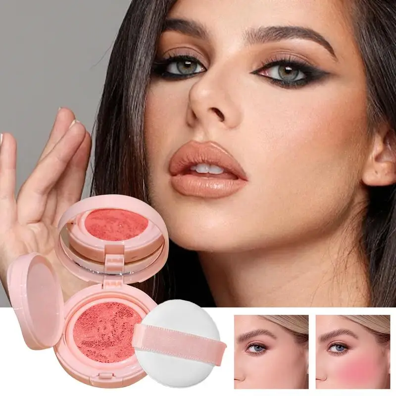 Zacht Gezicht Blusher Kussen Blush Sterk Gepigmenteerde Blush Make-Up Met Spiegel Gemakkelijk Te Mengen Gezichtskussen Blusher Make-Up Vloeistof