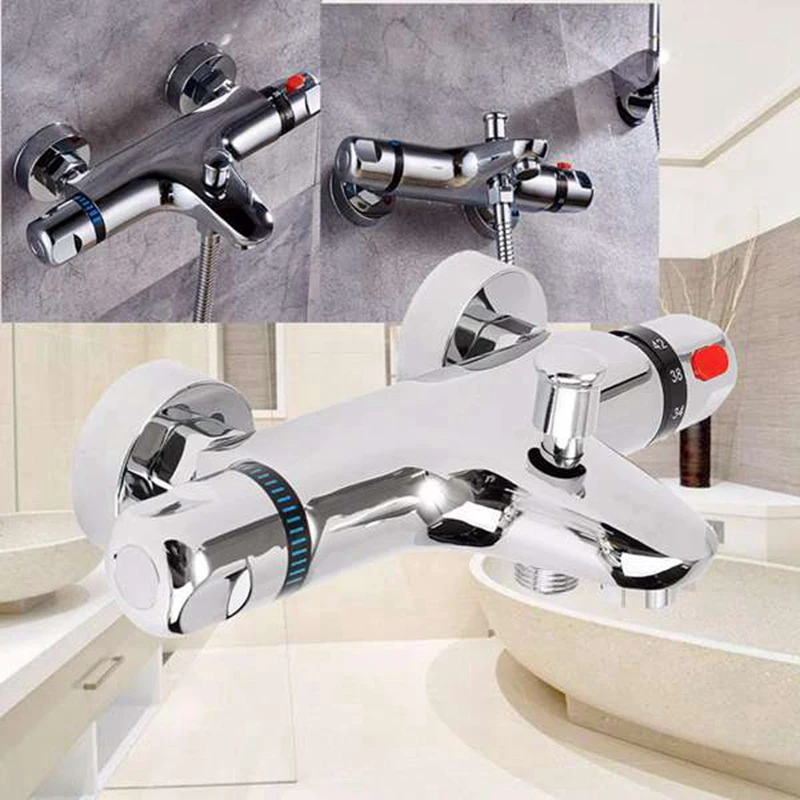 

(A61K) Bathroom Thermostatic Mixer Tap Hot and Cold Bathroom Mixer Mixing Valve Bathtub Faucet Thermostatic Shower Faucets Set