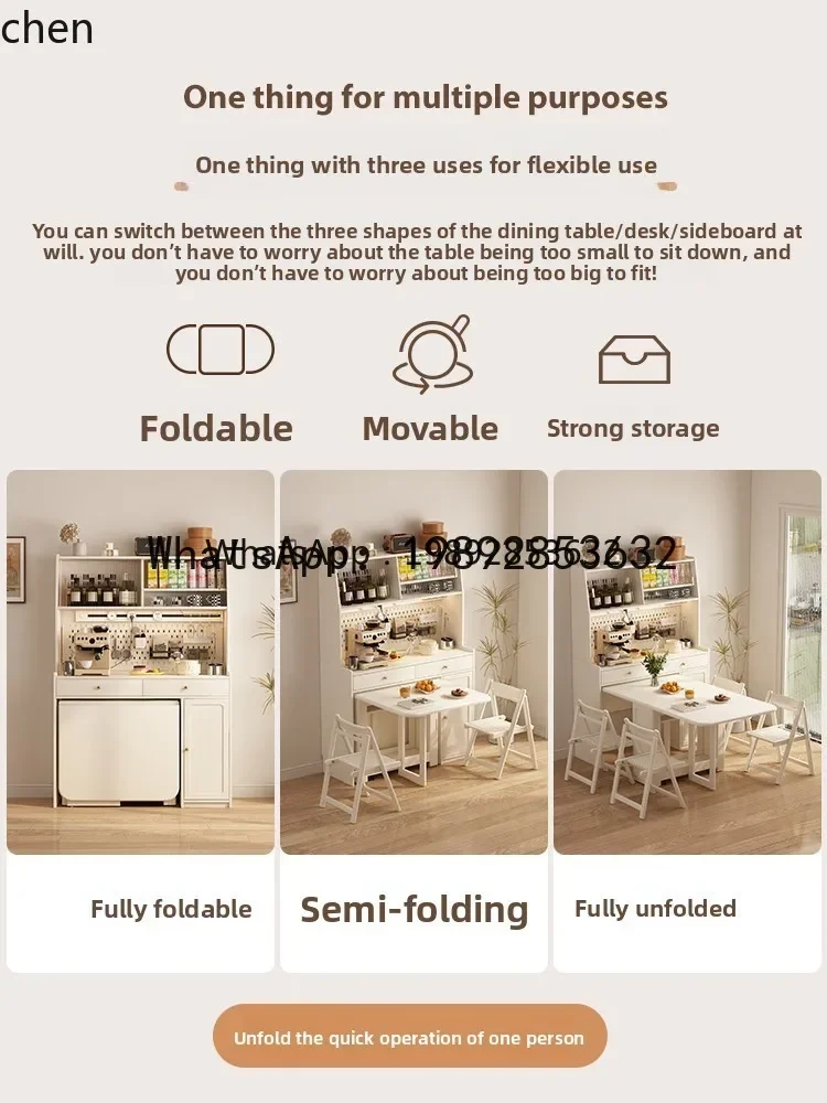 W7- dining side cabinet dining table integrated high cabinet against the wall can be embedded in small  dining table with locker