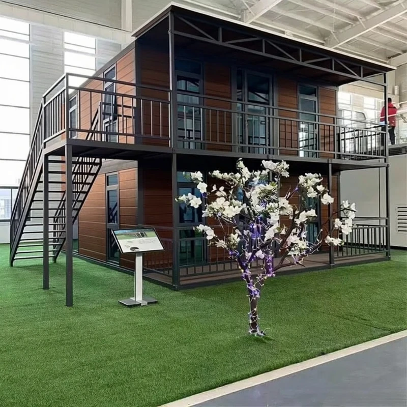 غرفة قابلة للطي حاوية قابلة للتوسيع منزل متنقل صغير 20 قدم 40 قدم شرفة منزل جاهز سقف فولاذي 2 3 4 5 غرفة نوم