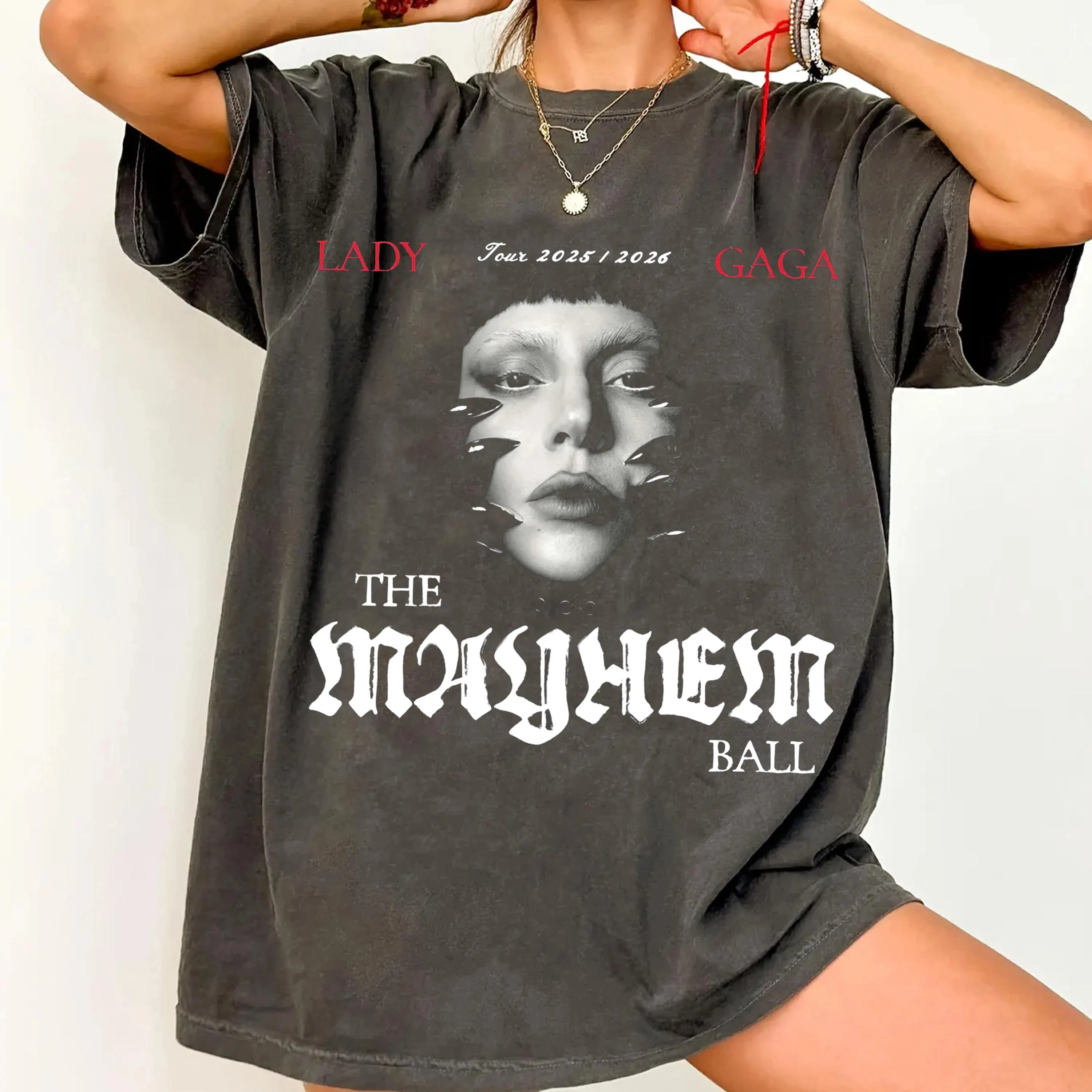 Comfort Colors Lady Gaga - The Mayhem Ball Tour Date T-Shirt Women