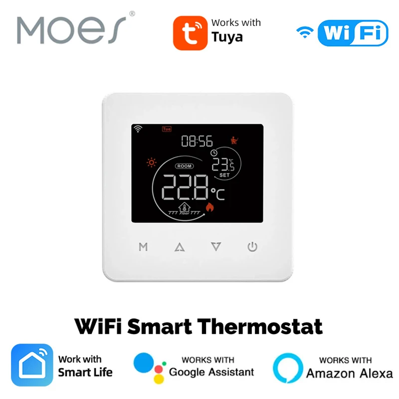 

MOES Tuya умный Wi-Fi термостат регулятор температуры водяной/электрический подогрев пола газовый котел управление приложением для Alexa Google Home