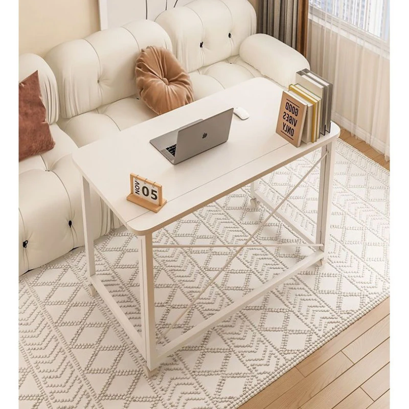 Foldable pulley table Space-saving household simple dining table Study table Computer table with bookshelf table