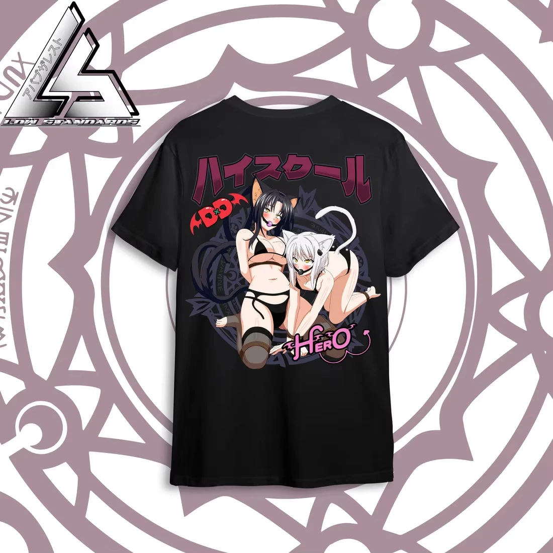 Koneko and KurokaShirt Unisex Anime T-Shirt 100%Cotton Manga Tee Anime girl cute style comics surrounding cosplay costumes