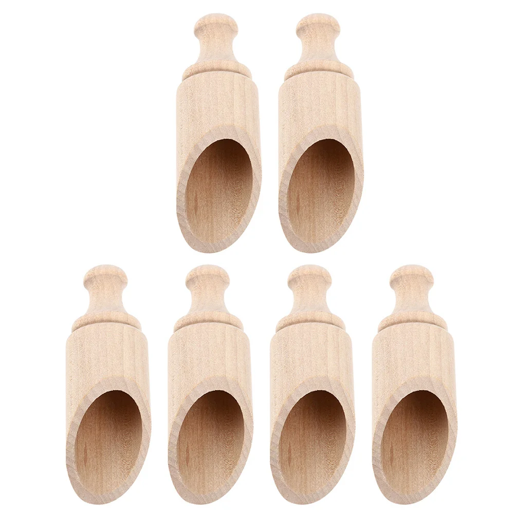 

6pcs Wooden Spoon For Milk Powder Salt Tea Scoops Kitchen Gadgets Bath Salt Scoop Mini Condiment Spoons Multipurpose Teaspoon
