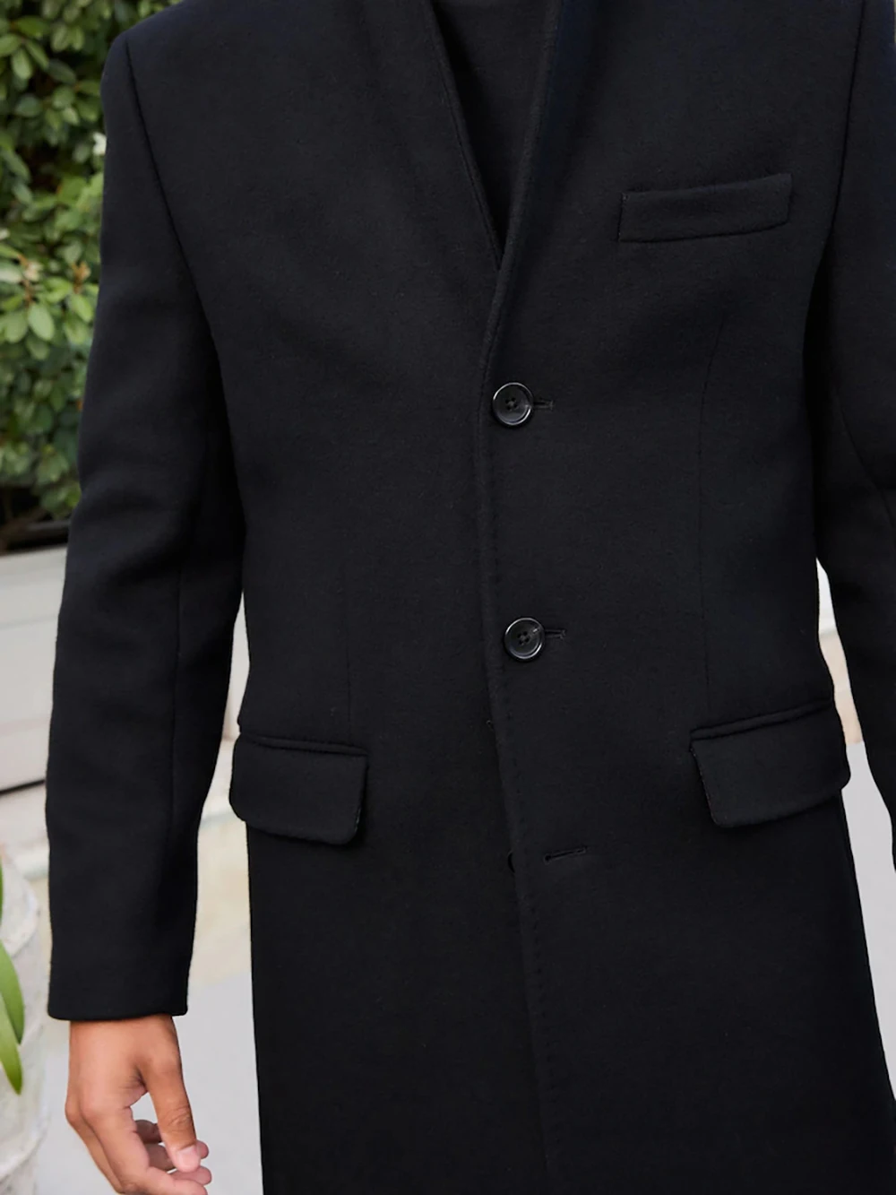 Smart Black Men Long Coats Wool Wide Lapel Fur Warm Overcoats Formal Working Dressing Customized One Piece Jacket