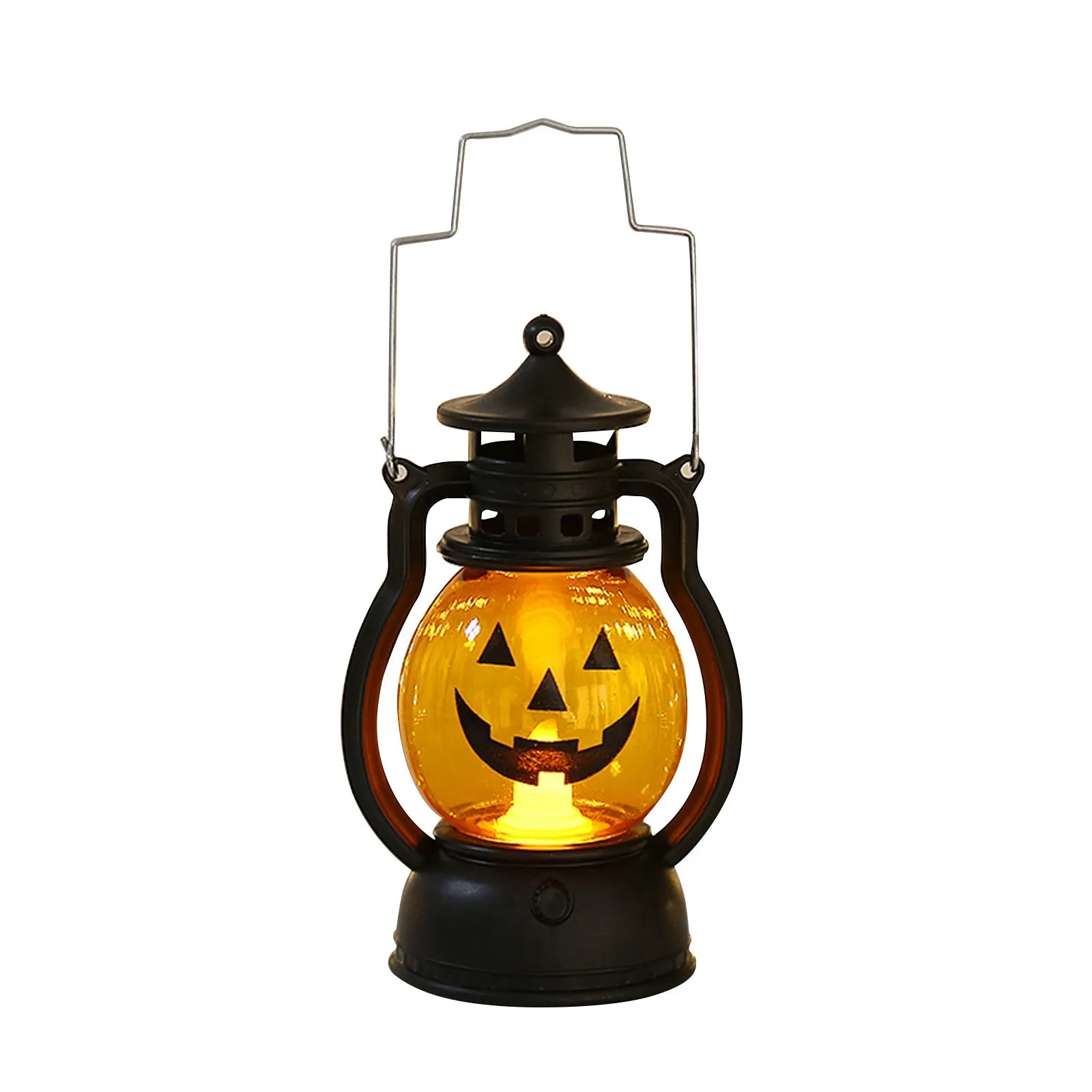 Lampada da zucca a LED di Halloween Lampada da atmosfera creativa luminosa in plastica Luce portatile per interni ed esterni Decorazione per feste
