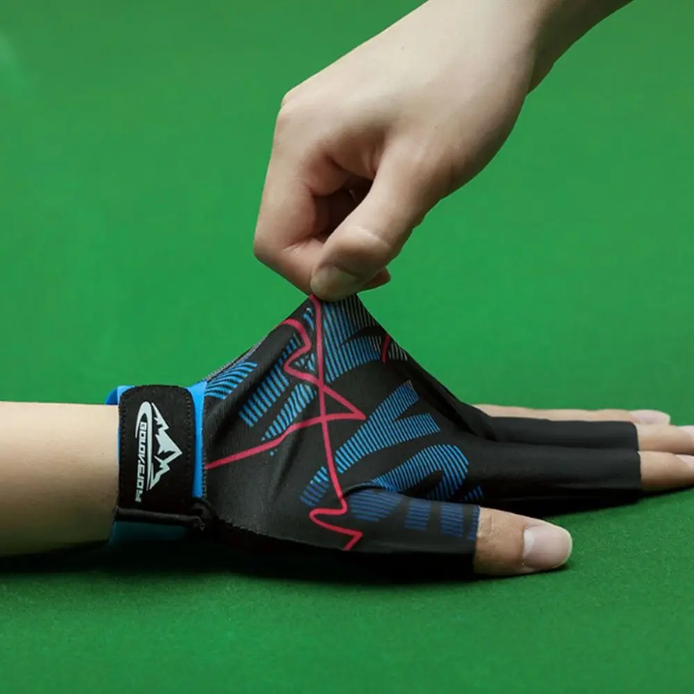 Anti-sweat Billiards Gloves Elasticity Wear-resistant Three Finger Gloves Light Non-slip Open 3 Fingers Gloves