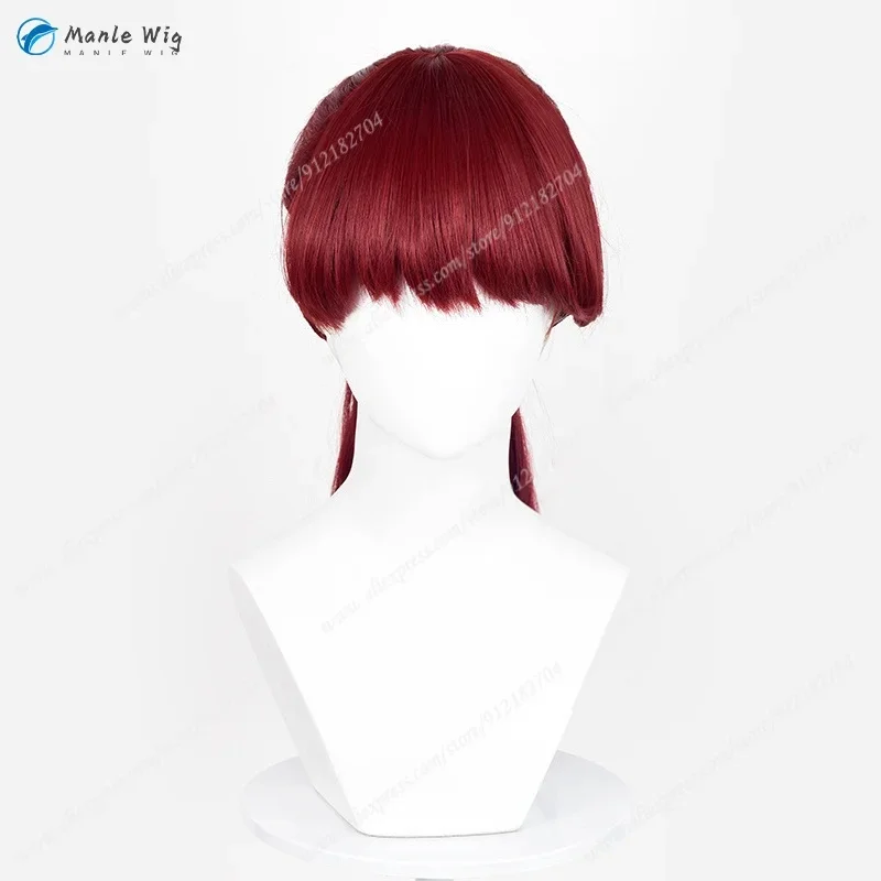 x;3,f6'b7\g,P5 Kasumi Yoshizawa Wine Red Long Ponytail Cosplay Anime Wig Quality Heat Resistant Syntheti5;h7'b8\f,4/ view 3