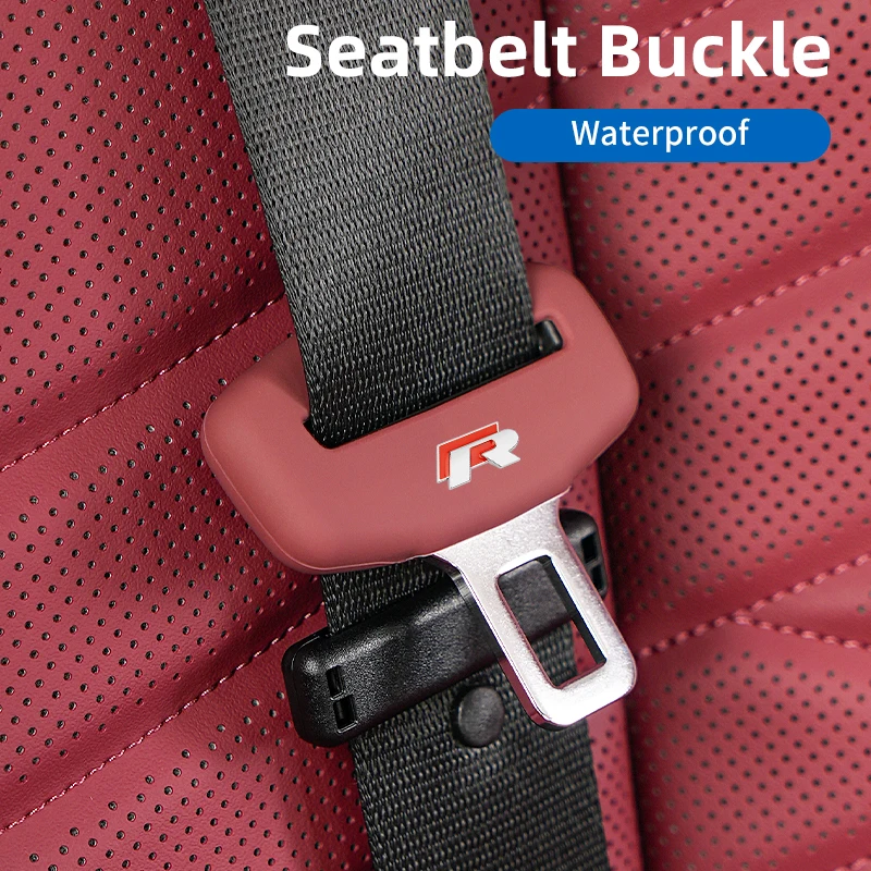 Car Seatbelt Buckle Cover Silicone Anti-scratch Protector Safety Belt Buckle Guard For VW R Tiguan Jetta Polo Golf Passat T-ROC