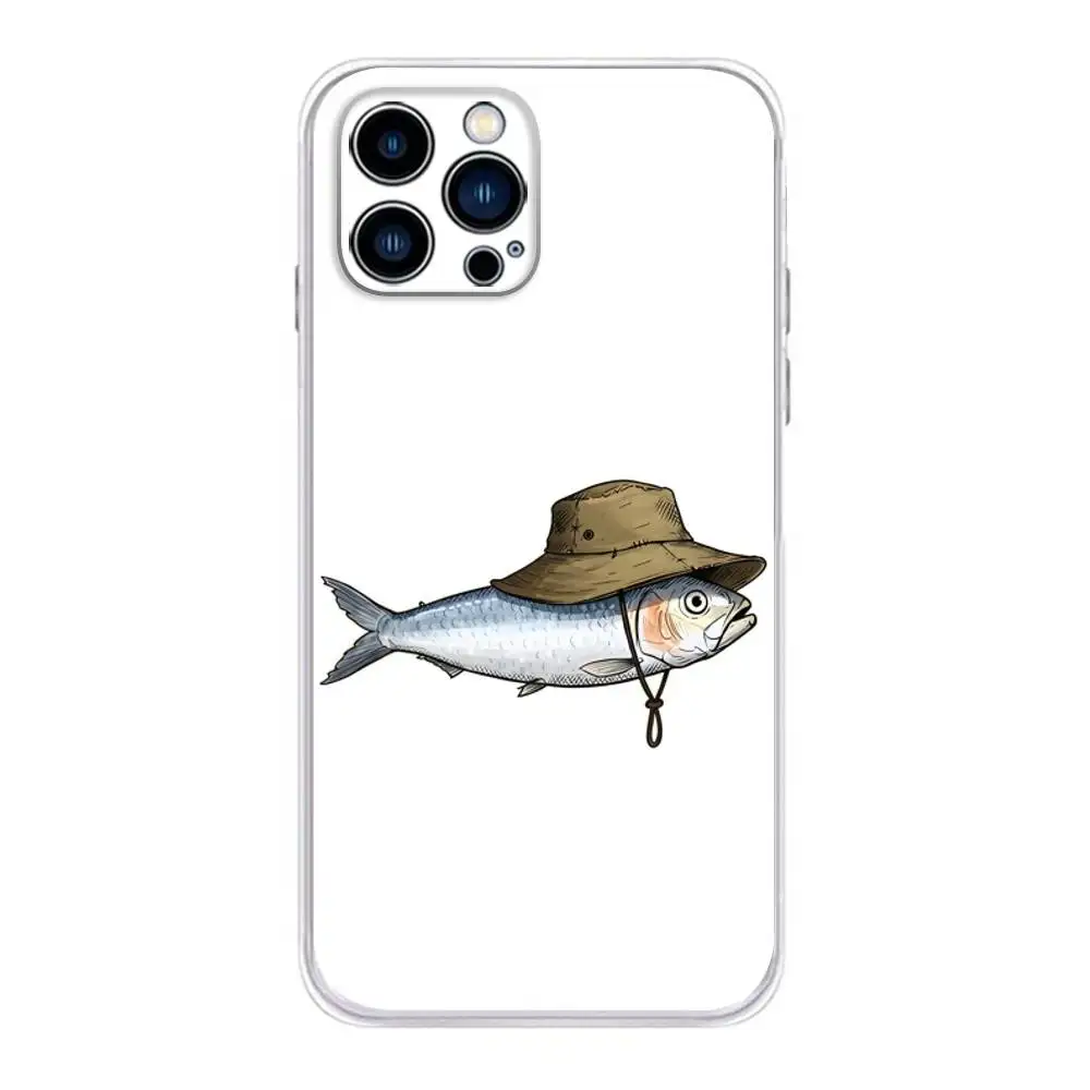 Sardines Canned Phone Case for iPhone 16,15,14,13,12,11 Pro,Max,17,Air,E,Mini Anti-Fingerprint Anti-Shock Rear Cover