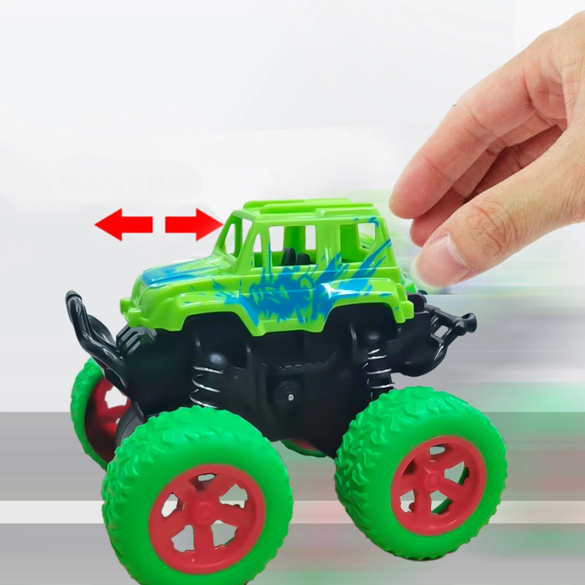 Trägheits-Geländewagen-Spielzeug, Trägheit mit Allradantrieb, Push-Pull-Spielzeug, 360-Grad-Drehung, Stunt-Dump-Auto für Kinderspielzeug, Weihnachtsgeschenke