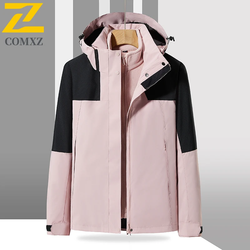 EIAO 3-in-1 سترة واقية للجنسين عالية الجودة سستة مقاوم للماء سترة مضادة للرياح المشي لمسافات طويلة التخييم الحرارية معطف خفيف الوزن في الهواء الطلق #3