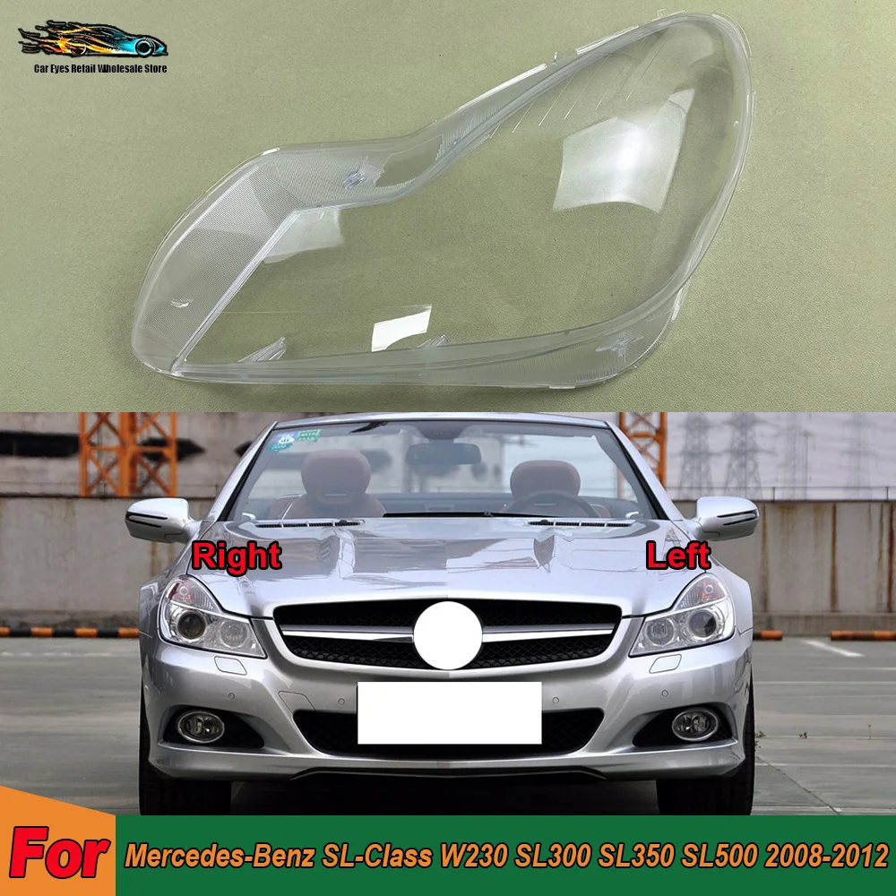 

Headlight Shell Lampshade Headlamp Cover Lamp Transparent Plexiglass For Mercedes-Benz SL-Class W230 SL300 SL350 SL500 2008-2012