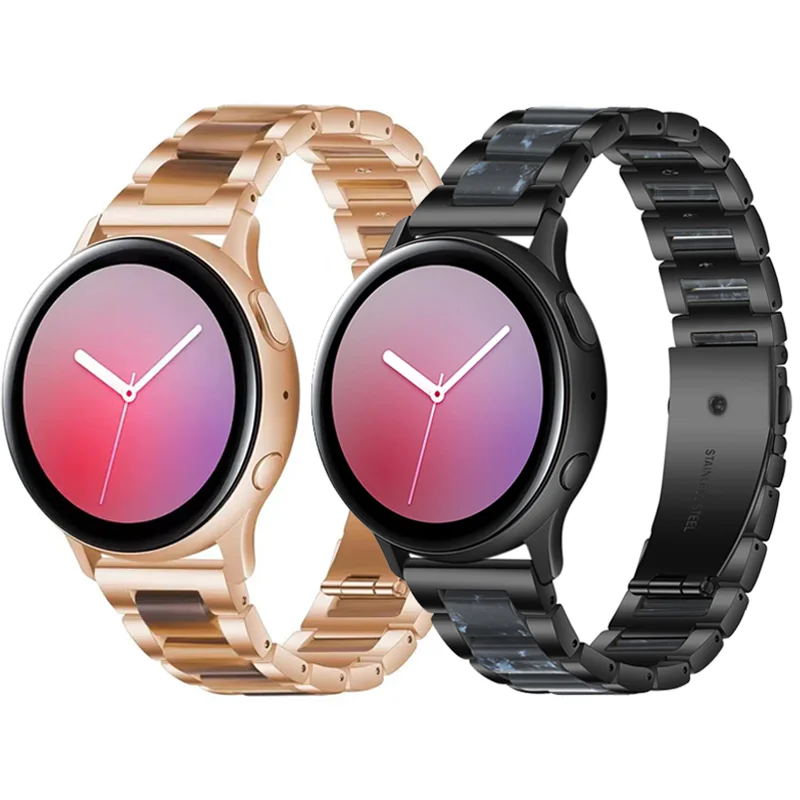 20 ミリメートル/22 ミリメートル金属 + 樹脂ストラップサムスンギャラクシーウォッチ 3 アクティブ 2/Huawei 社腕時計 42 ミリメートル高級ブレスレットリストバンド Amazfit GTR Bip
