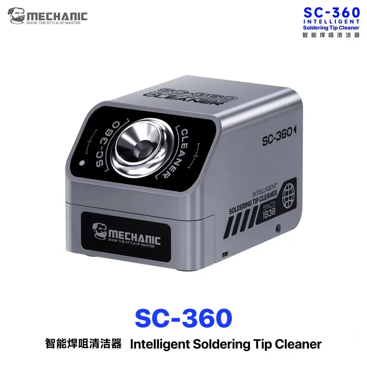 Professional MECHANIC SC-360 Electric Solder Tip Cleaner Station Automatic Sensor Cleaning for Electronics Repair Shop