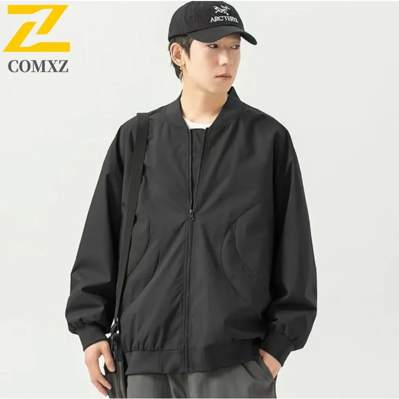 

Trendy Men Jacket Lightweight Autumn Hip Hop Preppy Baseball Coat Casual Streetwear Outdoor Windproof Sports Slim Fit Jacket