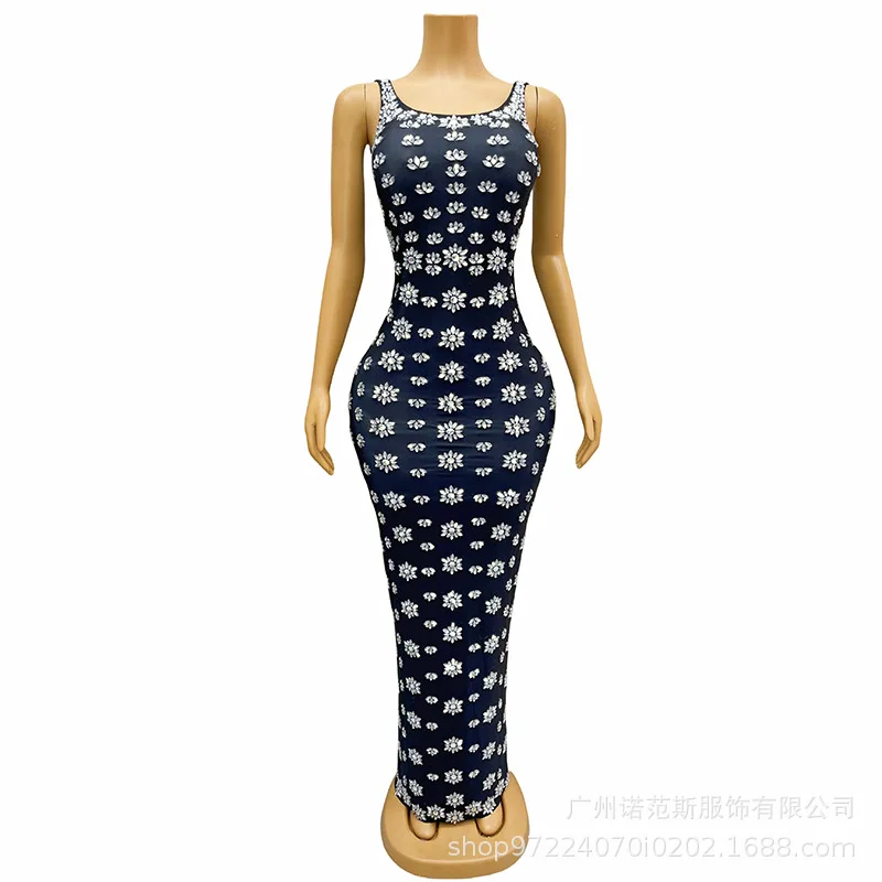 Autumn New Snowflake Bright Diamond Exquisite Versatile Slim Dress Photography Photo Fashion Suit Star Red Carpet Sequin Dresses