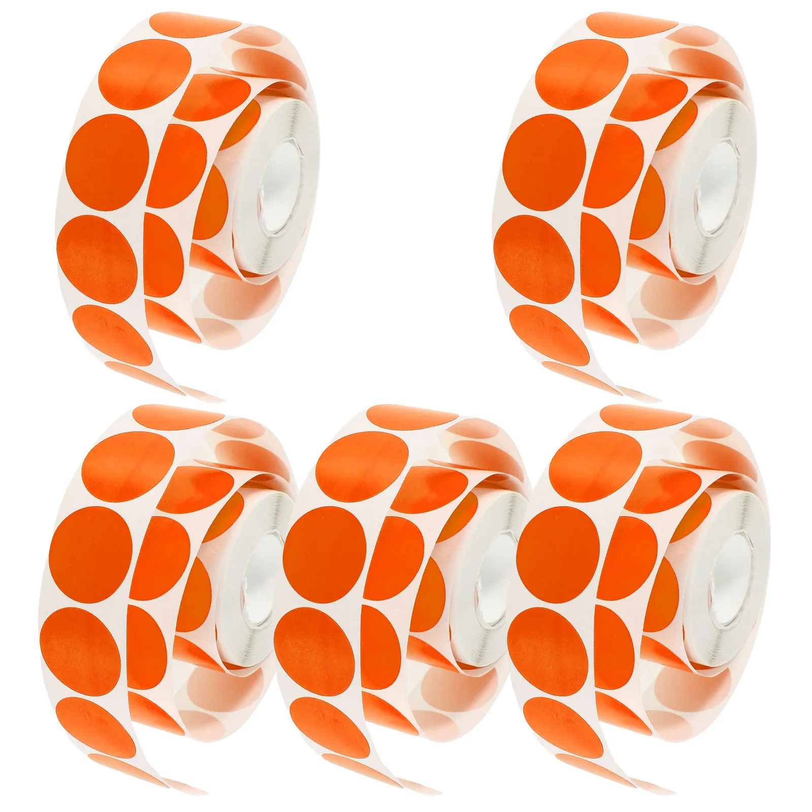 5 Rolls Blank Round Stickers Self-Adhesive Circle Dots Strong Adhesive Smooth Writing Surface Perfect for Handmade Sealing